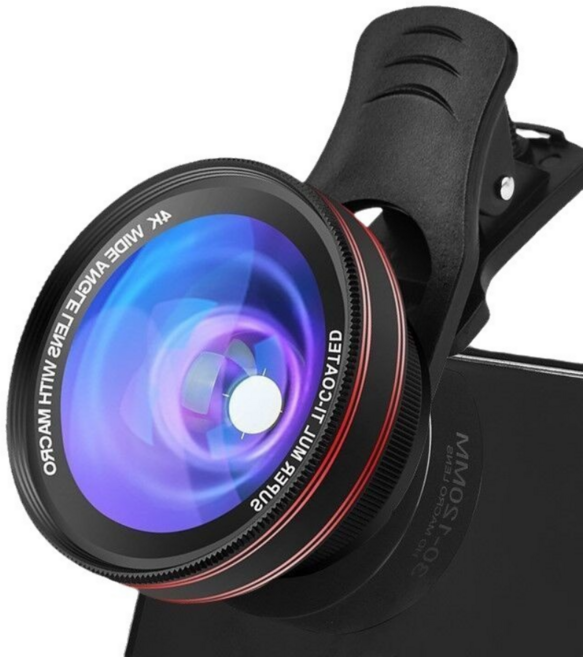 스마트폰 초광각 접사 렌즈 스마트폰 와이드 넓은시야 촬영, 1개, 블랙