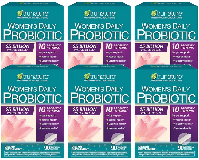 트루네이처 우먼 데일리 프로바이오틱 250억 90 캡슐 여성용 유산균 trunature Women's Daily Probiotic 90 Capsules, 6개, 90정 - 쿠팡