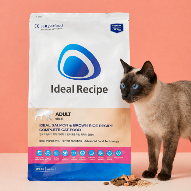 아이디얼레시피 고양이사료 1개 캣 연어 가수분해 어덜트 1kg, 가수분해 연어