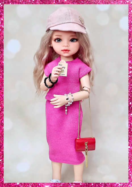 #파올라레이나 32cm ( 핫핑크 니트 투피스(롱) ) #USD 26cm #도리스돌 30cm 옷[마구샵]#구체관절인형#bjd#인형옷#다락아이#관절바디#완제품, USD 26cm, 1개