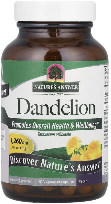 네이처스앤서 민들레 민들레뿌리 Dandelion 1260mg 베지캡슐 90정, 1개 - 쿠팡
