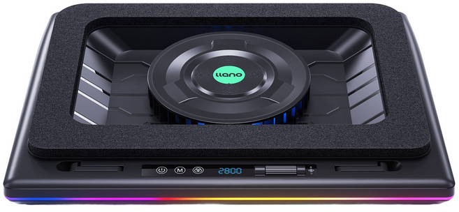 라노 V12 울트라 스마트 온도제어 RGB 노트북 쿨링받침대, 블랙, 1개