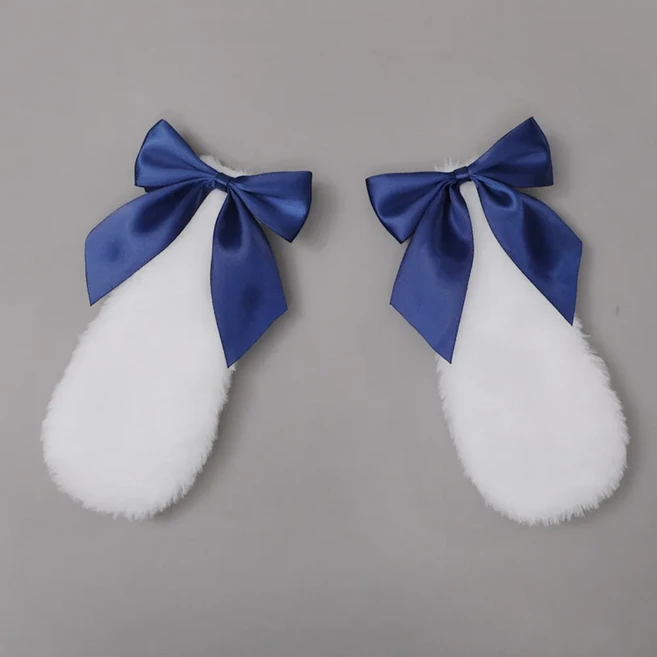 사랑스러운 플러시 토끼 귀 머리핀 부드럽고 귀여운 디자인 토끼 헤어클립 처진 토끼 로리타 헤어클립 코스