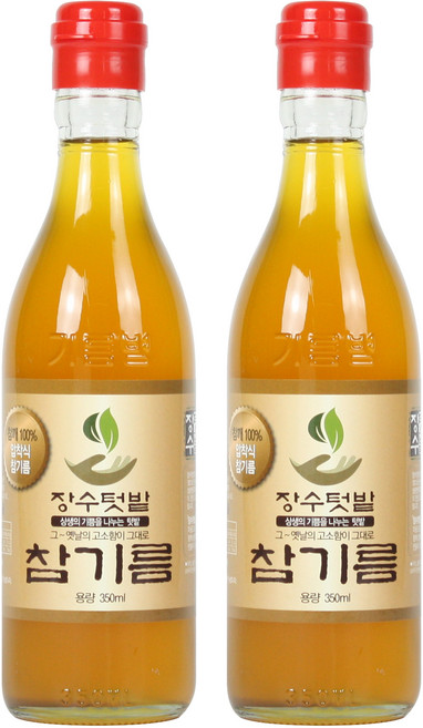 장수텃밭 통참깨100% 옛날 참기름 350ml, 2개