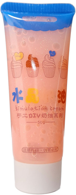 투명글리터 데코덴생크림50g, 글리터다홍, 1개