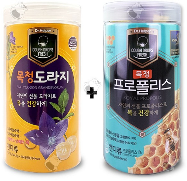 닥터헬퍼 목청 2개 목청프로폴리스 216g + 목청도라지 216g 원통 케이스 세트, 2세트, 432g