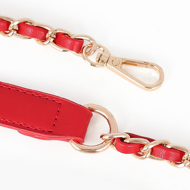 어깨 가죽 체인스트랩 가방스트랩 숄더 크로스 가방끈 리폼 100cm, 어깨가죽체인 스트랩(100cm), 레드, 레드