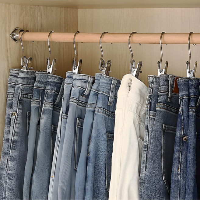 누미아 논슬립 바지 집게 옷걸이, 20개, 검정색