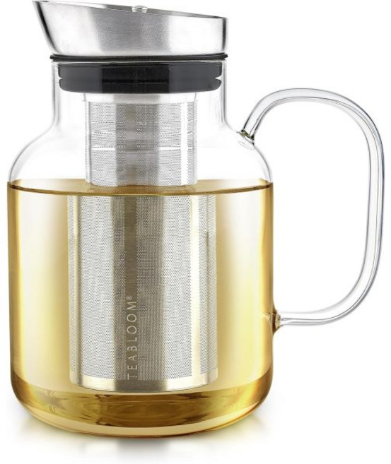 Teabloom 티블룸 멀티브루 유리 티포트 주전자 51 OZ 1.5 L – 뜨거운 차 아이스 티 콜드브루 및 과일 주입수 레거시 메이커, 1개