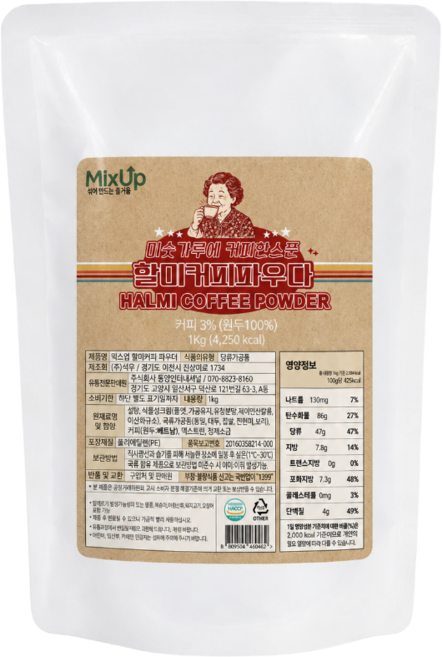 믹스업 할미커피파우더, 1박스, 12개입, 1kg