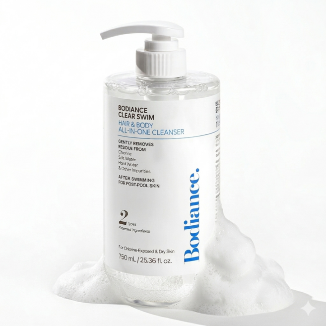 바디언스 클리어스윔 수영장 염소 제거 수영 샴푸 750ml 바디워시 겸용 올인원 클렌저, 1개