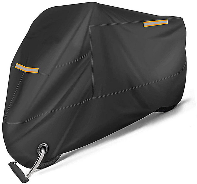 오토바이 커버 오토바이 방수 야외 보관 가방 잠금 구멍이있는 헤비 듀티 오토바이 스쿠터 커버 프로텍터 블랙, 4) XXL - Black