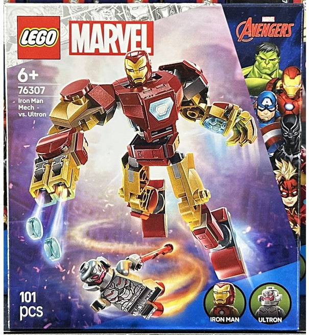레고 마블 76307 아이언맨 로봇 대 울트론, 혼합색상, 1개