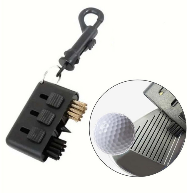 골프 아이언 웨지 그루브 클리너 샤프너 청소솔 브러쉬 백스핀 증가 헤드청소기, 1개, 상세페이지 참조