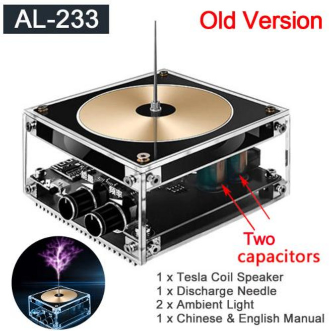 뮤지컬 테슬라 코일 음악 호환 블루투스 스피커 무선 터치 가능 전기 발생기 인공 조명, 음악 테슬라 코일