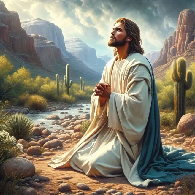 예수님 초상화 3D 보석십자수 캔버스형 액자 DIY 세트 DIY 창의력 향상 집중력 훈련 스트레스 해소 예술 수공예 행운을 주는 인테리어 장식 홈 데코, XAY5-134, 30*40cm (액자 없음), 1개