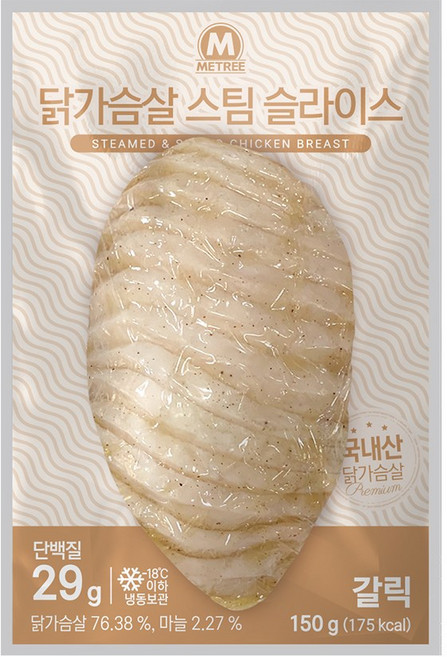 미트리 닭가슴살 스팀 슬라이스 갈릭, 150g, 24개