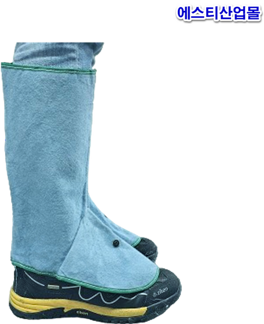 가죽각반 가죽 용접각반 발등 덮개형 찍찍이 발목각반 안전각반 심마니 고리부착형, 1개