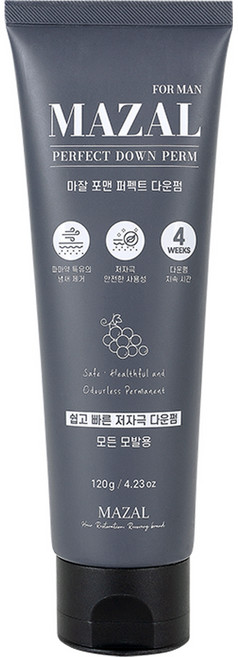 저자극 비건 셀프 다운펌 약 120g 피부 저자극 매직 곱슬 스트레이트 모든 모발용, 1개