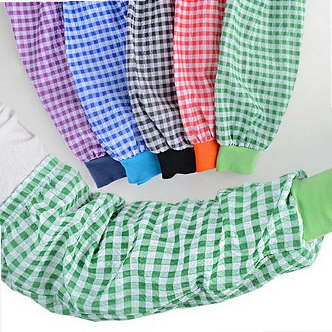 작업용 미술 여름 체크 면팔토시 다용도토시 팔 국산 작업용 작업 토시, 그린