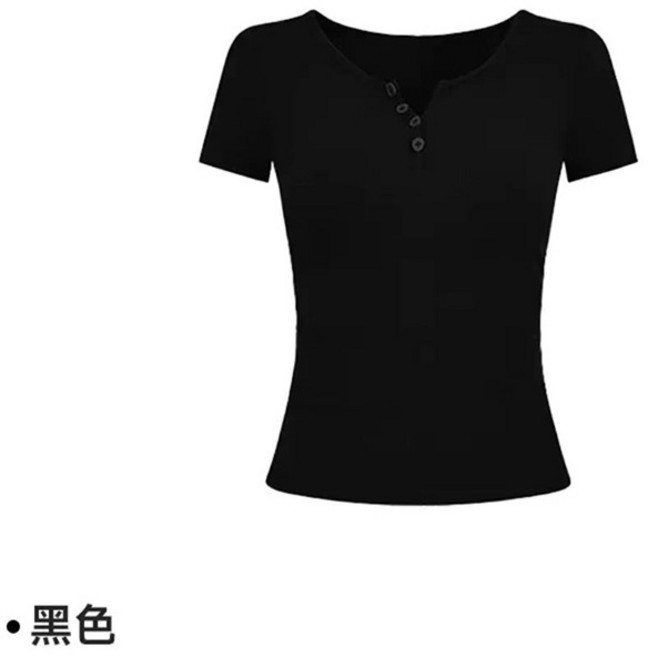 短袖上衣 半開領設計 收腰剪裁 顯瘦版型 紅色款 夏季穿搭 氣質風格 辣妹風 休閒日常