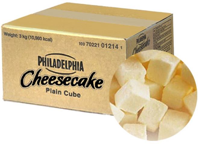 필라델피아 플레인 치즈케이크 큐브, 3kg, 1개