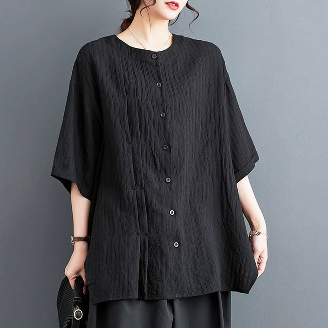 지홍 여름 블라우스 남방 셔츠 빅사이즈 오버핏