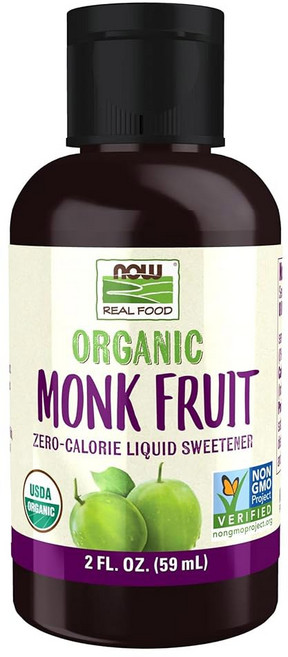 NOW 식품 인증 몽크 과일 액상 감미료 식이요법 2온스 제로 영향 저혈당 칼로리 액상 비유전성, 1, 59ml