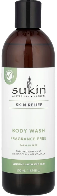 수킨 스킨 릴리프 바디워시 민감성 및 트러블 피부용 무향 500ml (16.91 fl oz) SKN-01065 - 쿠팡