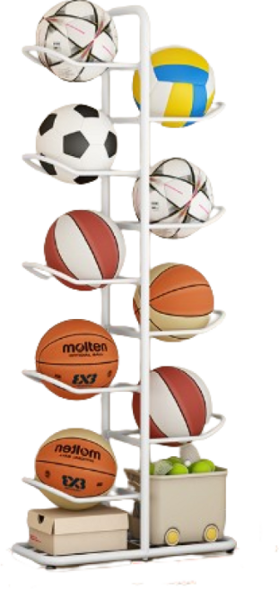 공거치대 축구공 보관함 농구공 정리대 정리함 받침대, 화이트, 1개
