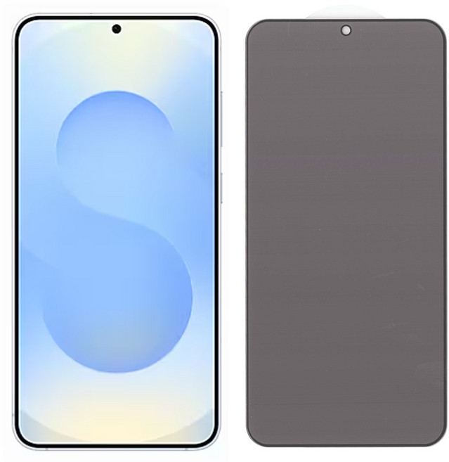 갤럭시 S25 플러스 사생활 보호 지문방지 강화유리 액정보호필름 SM-S936N, 1개