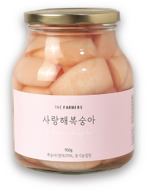 [더파머스] 수제 복숭아병조림 (백도) 대용량 950g, 단품, 단품
