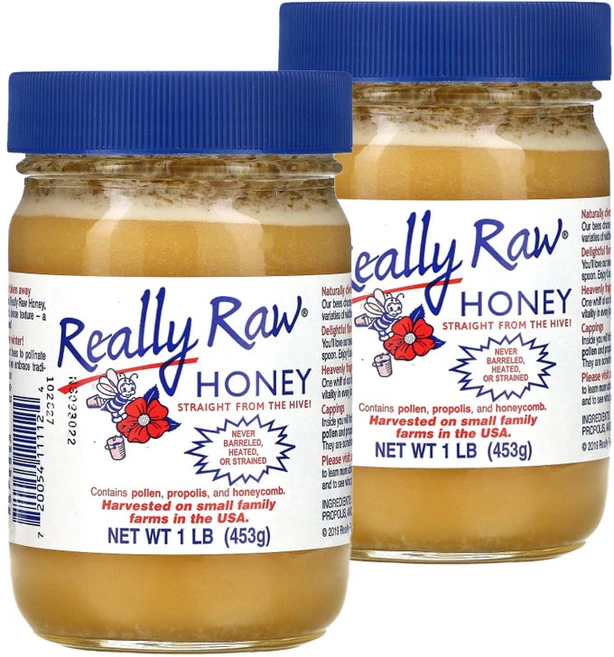 Really Raw Honey 오가닉 100% 순수 벌꿀 453g 1개, 2개 - 쿠팡