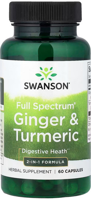 스완슨 생강 강황 60캡슐 Swanson, 4개, 60회분