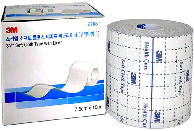 3M 소프트 부직반창고 픽싱롤 2763 7.5cm X 10m, 7개