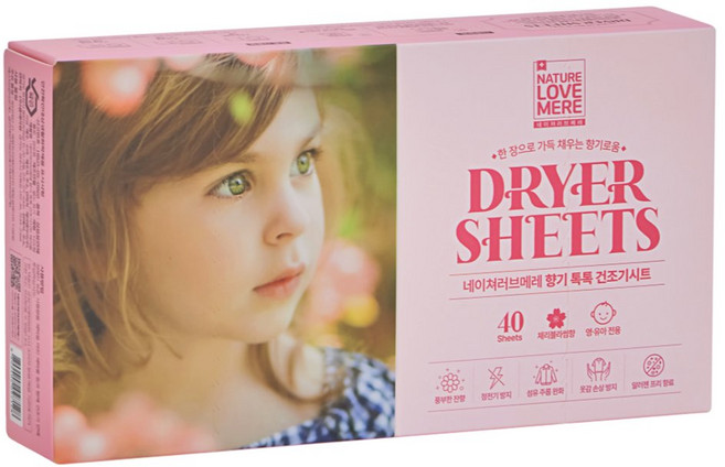 네이쳐러브메레 유아용 섬유유연제 건조기시트 체리블라썸향, 5개