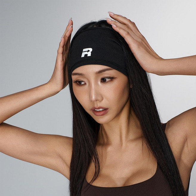 타임투런 퍼포먼스 헤드밴드 러닝 헤어밴드 런닝 머리띠, 블랙, 1개