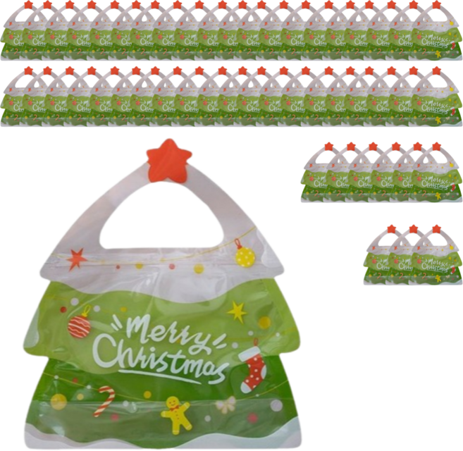 메리롱 크리스마스 선물포장 지퍼백, 50매입, 트리화이트