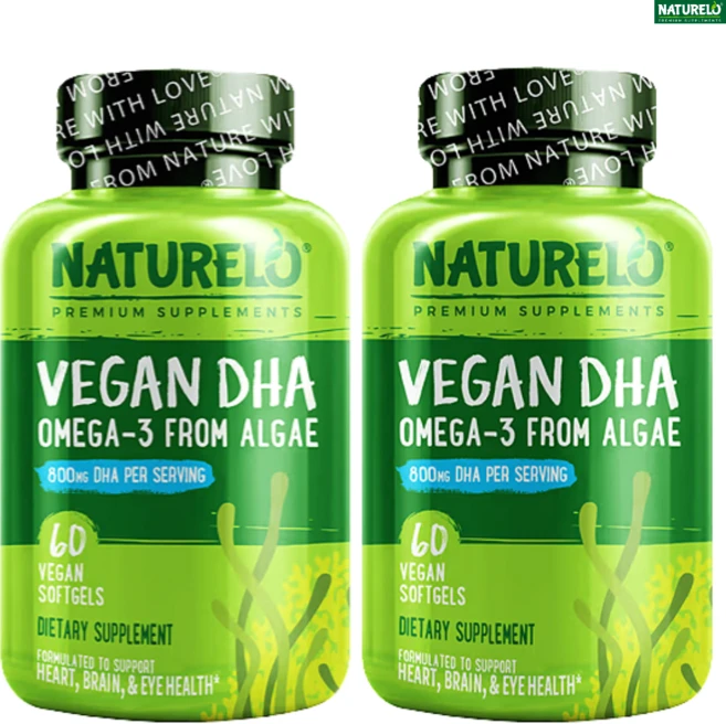 네츄렐로 비건 DHA 해조류 추출 오메가3 400mg 베지 소프트젤, 120정, 2개, 120정 - 쿠팡