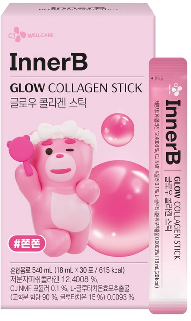CJ 벨리곰X이너비 글로우 콜라겐 스틱, 30개, 18ml