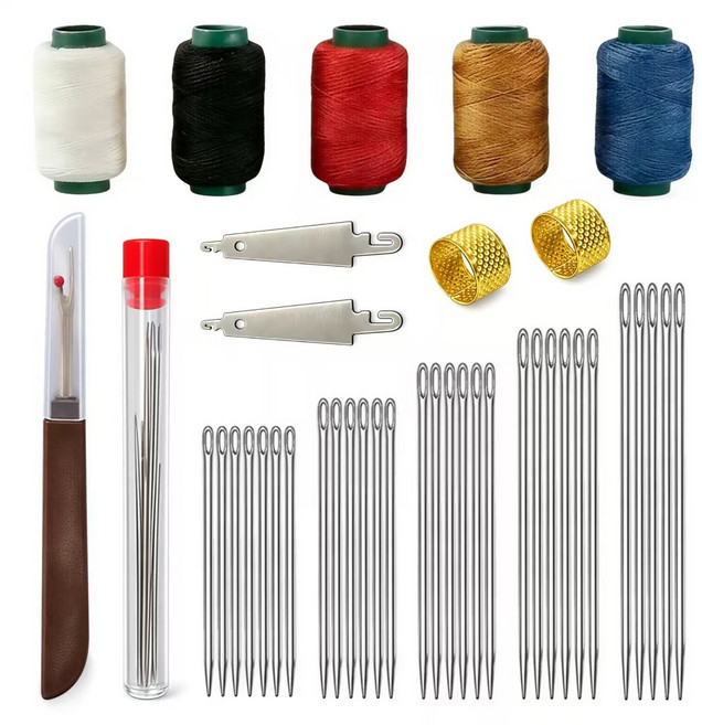 41종/세트 프리미엄 바느질 세트 의류재사용바늘 큰 바늘 구멍 재봉 도구, 1세트, 41종