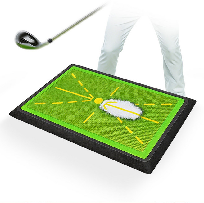 골프연습매트 궤적 피드백 스팽글 표면 미끄럼방지 실내외겸용 스윙분석 골프매트, 1개, 녹색