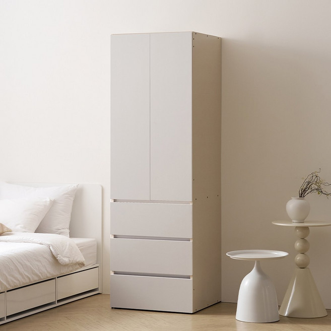 퍼니하우스 하프 시스템 드레스룸 터치 600 서랍 옷장 입본장 장농 키큰장, 연그레이