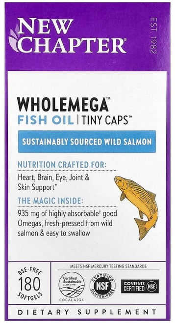 New Chapter Wholemega™ 피쉬 오일 Tiny Caps™ BSE 무함유 소프트젤 180정 NCR-90177, 1 - 쿠팡