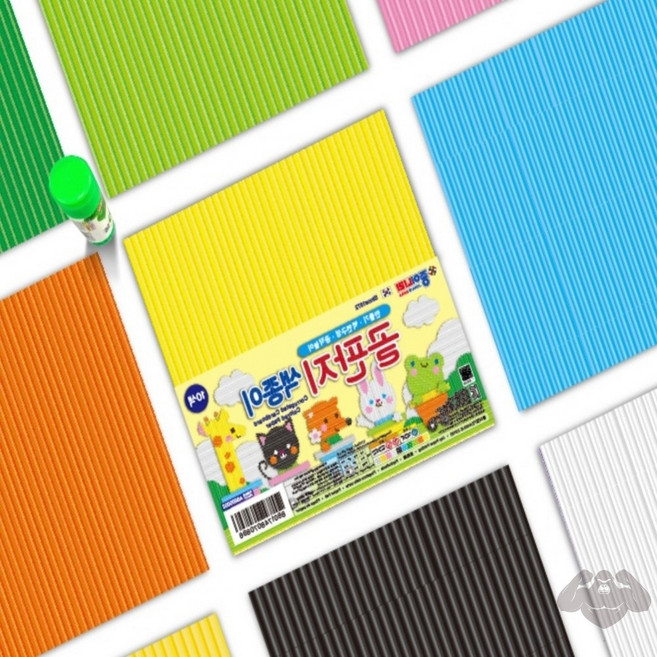 콩킹팜 종이나라 골판지색종이 10매 17x17cm 어린이집