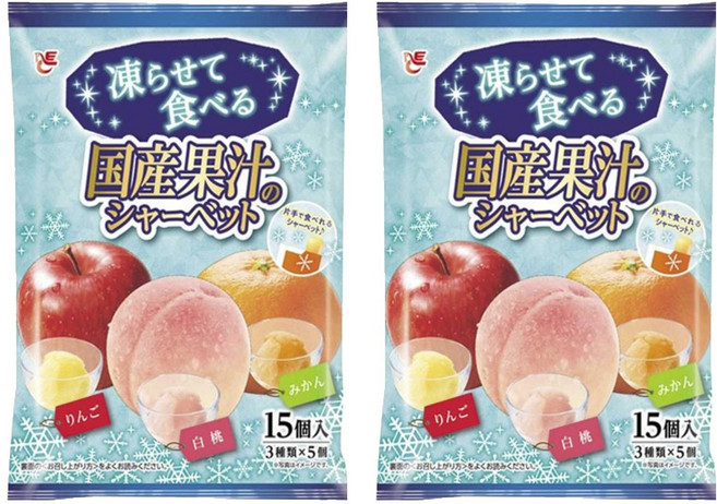 AceBakery 冷凍即食果汁雪酪 蘋果 + 水蜜桃 + 橘子 15入, 2個, 300g