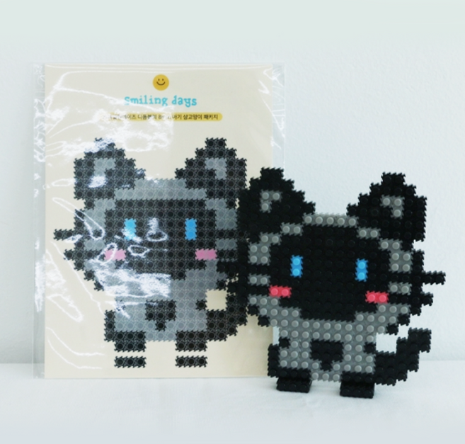 귀염뽀짝 강아지 고양이 디폼블럭 8mm 만들기 키트, 1개, 회색샴고양이