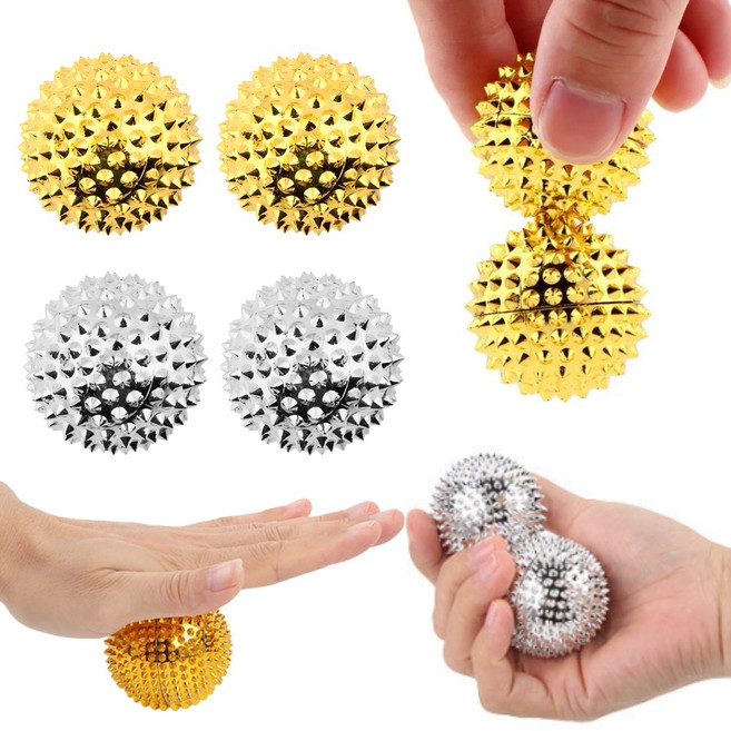 도나토르 혈침 자석 지압볼 손 2p, 실버, 2개