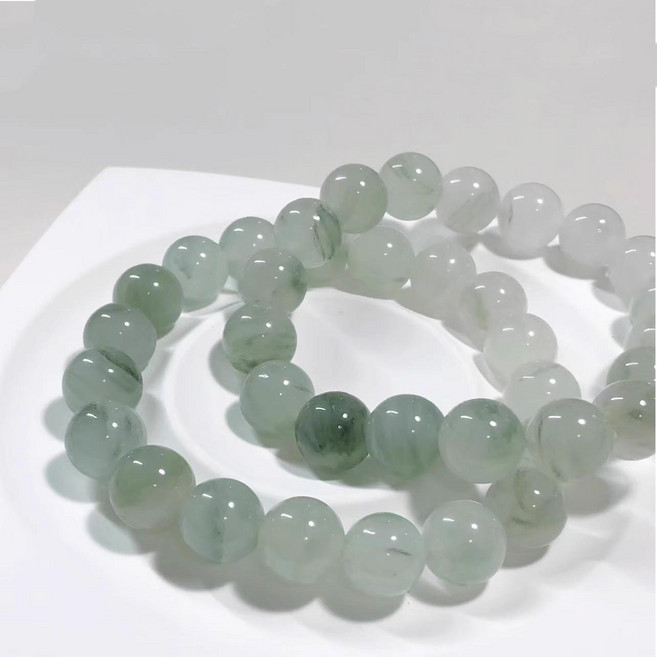 비취옥 천연석 원석 행운 쥬얼리 옥팔찌 악세사리 소원성취 여름 푸른색 6mm