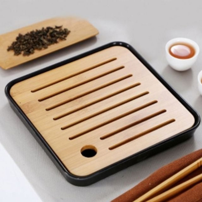 티앤차 정사각 다기트레이 차판 찻상 다도 퇴수기 다도세트 차반 다도차판, 본상품